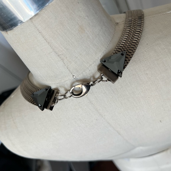 Fenton Fallon Silver Chain Link Barb Necklace Gold Faceted  Accents - Picture 7 of 7